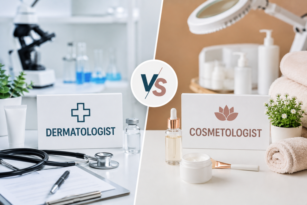 cosmetologist vs dermatologist​